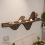 رف جداري براميترية مموج – خشب mdf