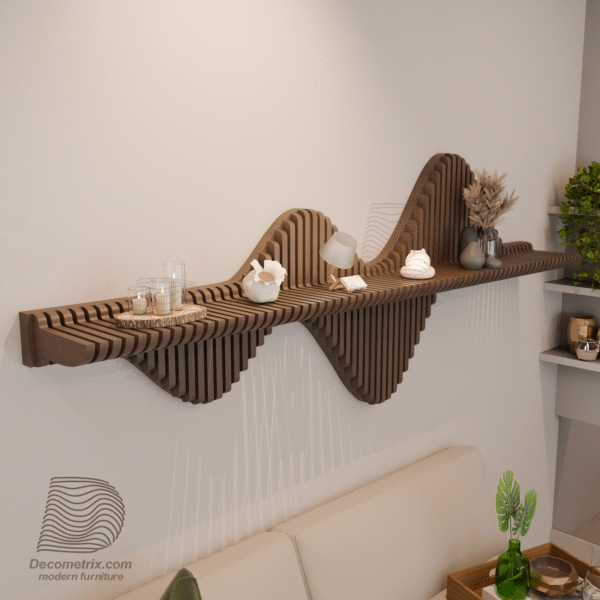 رف جداري براميترية مموج – خشب mdf