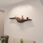 modern wooden wall shelf m7