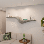 modern wooden wall shelf m7