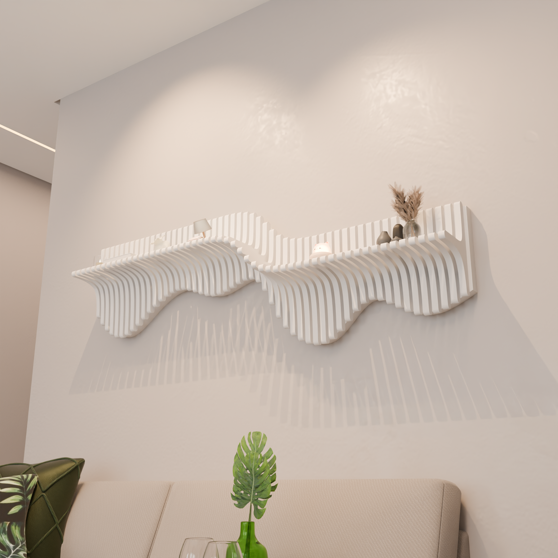 رف براميترية أبيض - موديل U6