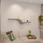 modern wooden wall shelf m7