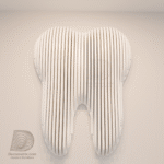 modern parametric tooth shaped wall shelf