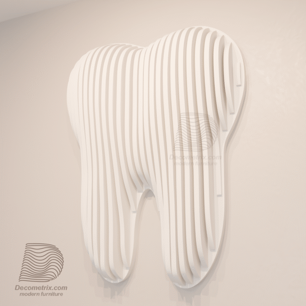 modern parametric tooth shaped wall shelf